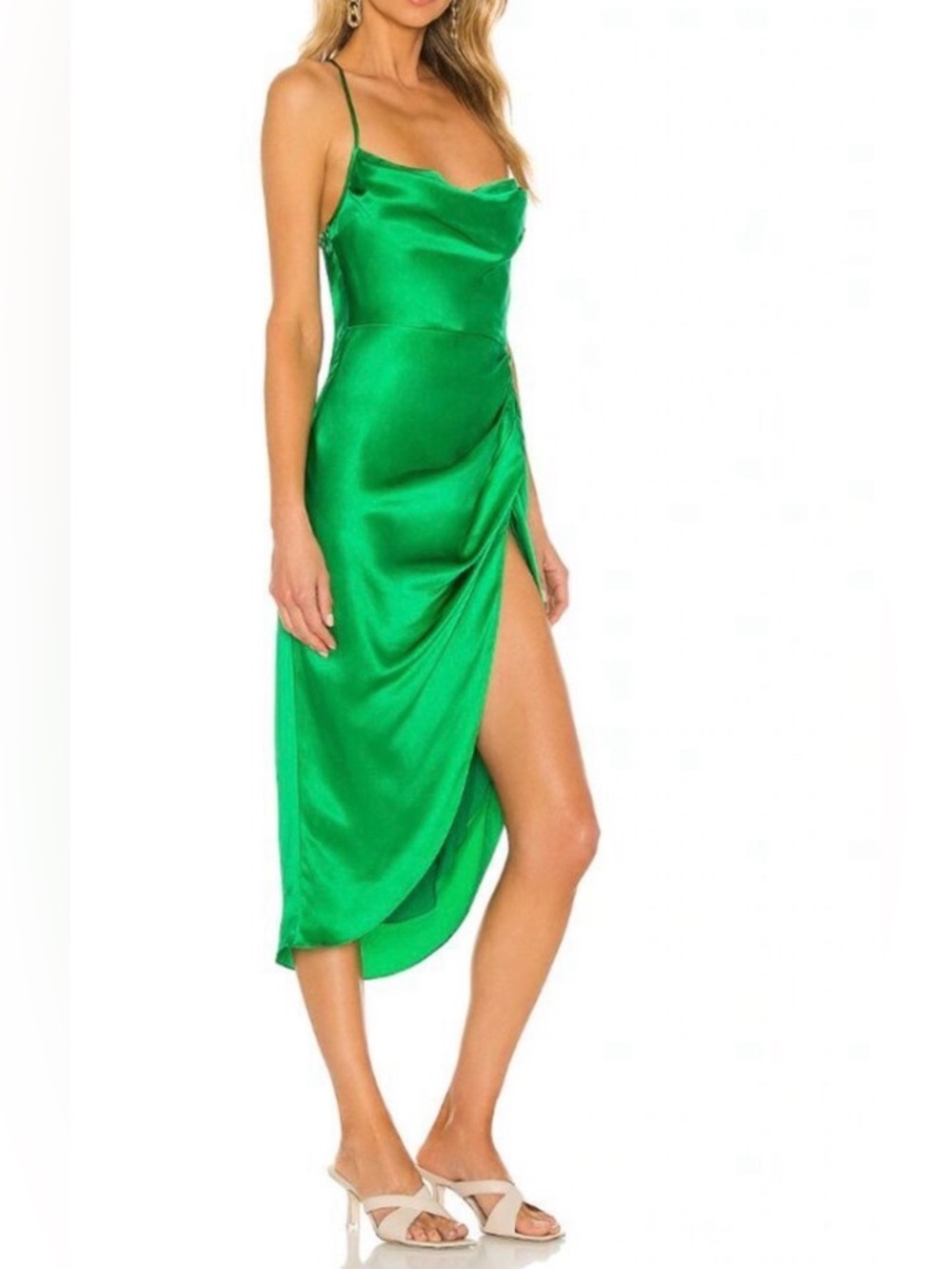Amanda Uprichard Jasina in Jungle,  Silk High-slit dress XS